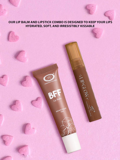 BFF Lip Balm (BROWN SUGAR- 10ml) & Pretty Lip Glow Lipstick (Terracotta, 3ML)