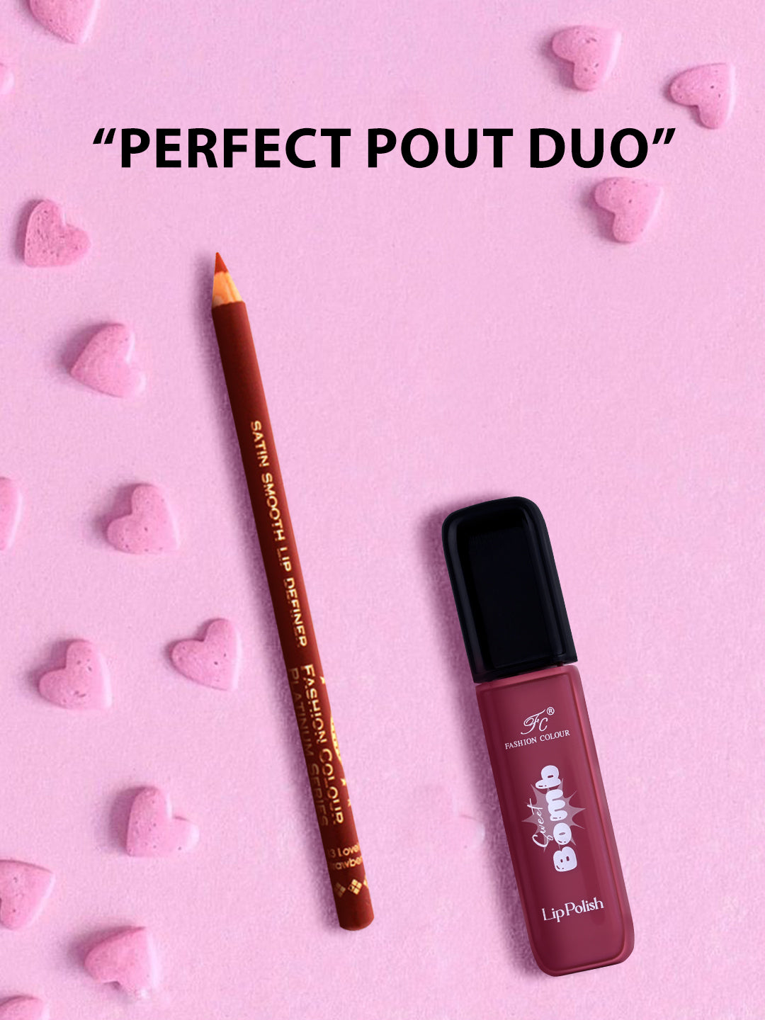 Satin Smooth Lip Definer (Oak Brown) & Sweet Bomb Lip Polish (Toffee - 4ml)