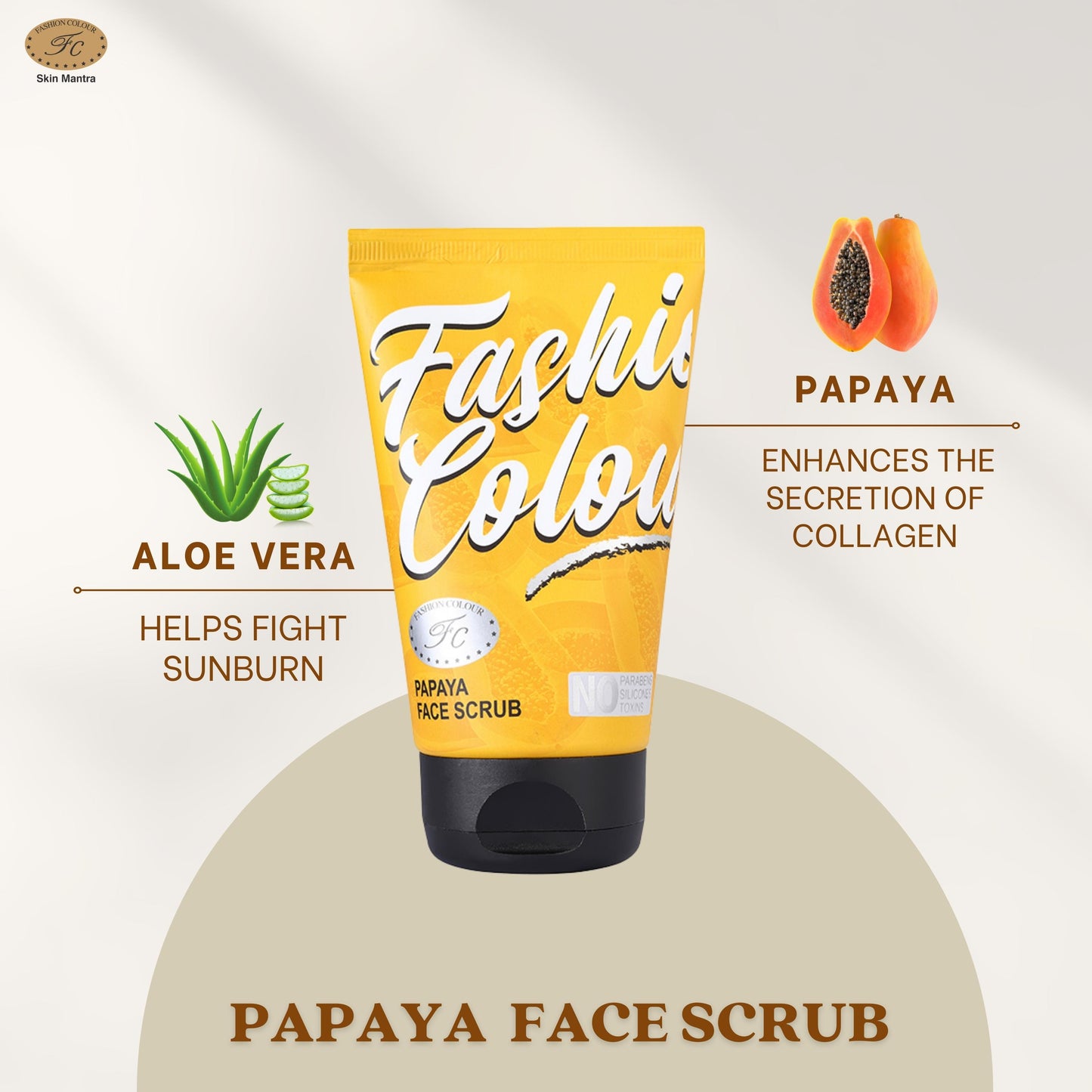 Fashion Colour Papaya Face Scrub