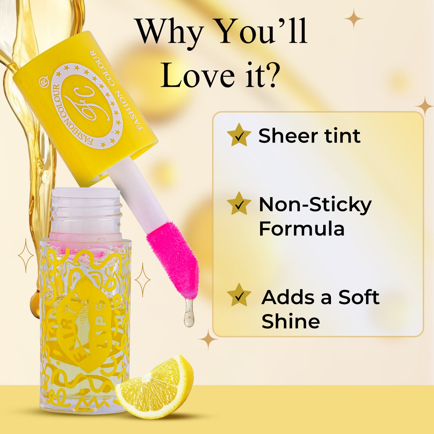 Flirty Lips Lip & Cheek oil for Women | Colour Changing PH Lip Oil | Infused with Skin Loving Ingredients | Long-Lasting Nourishment, Hydration, 4ml