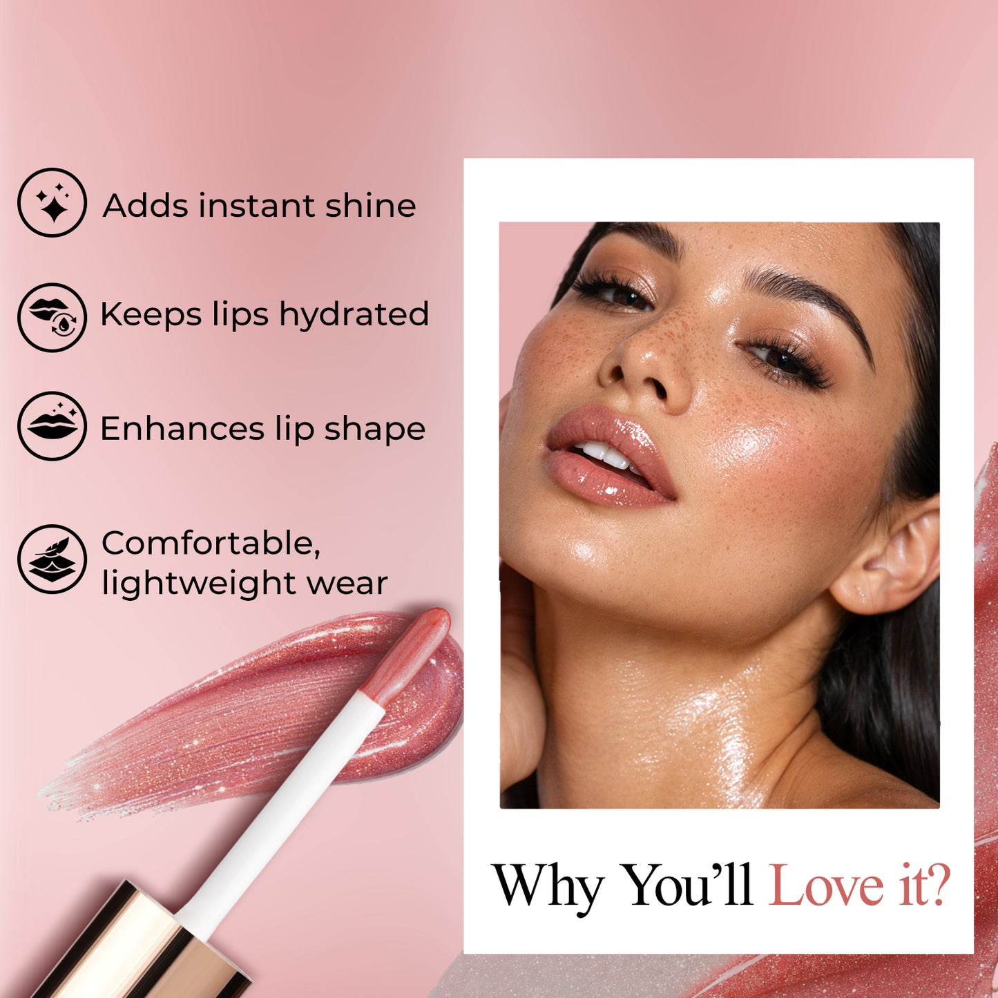 Glossin Lip Gloss 4.5gm | High-Shine Non-Sticky Lip Gloss | Long-Lasting Hydrating Formula | Gloss for Smooth, Plump & Moisturized Lips