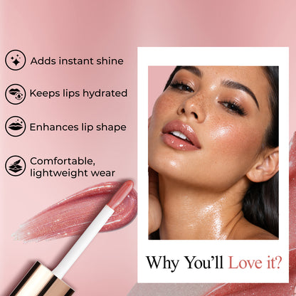 Glossin Lip Gloss 4.5gm | High-Shine Non-Sticky Lip Gloss | Long-Lasting Hydrating Formula | Gloss for Smooth, Plump & Moisturized Lips