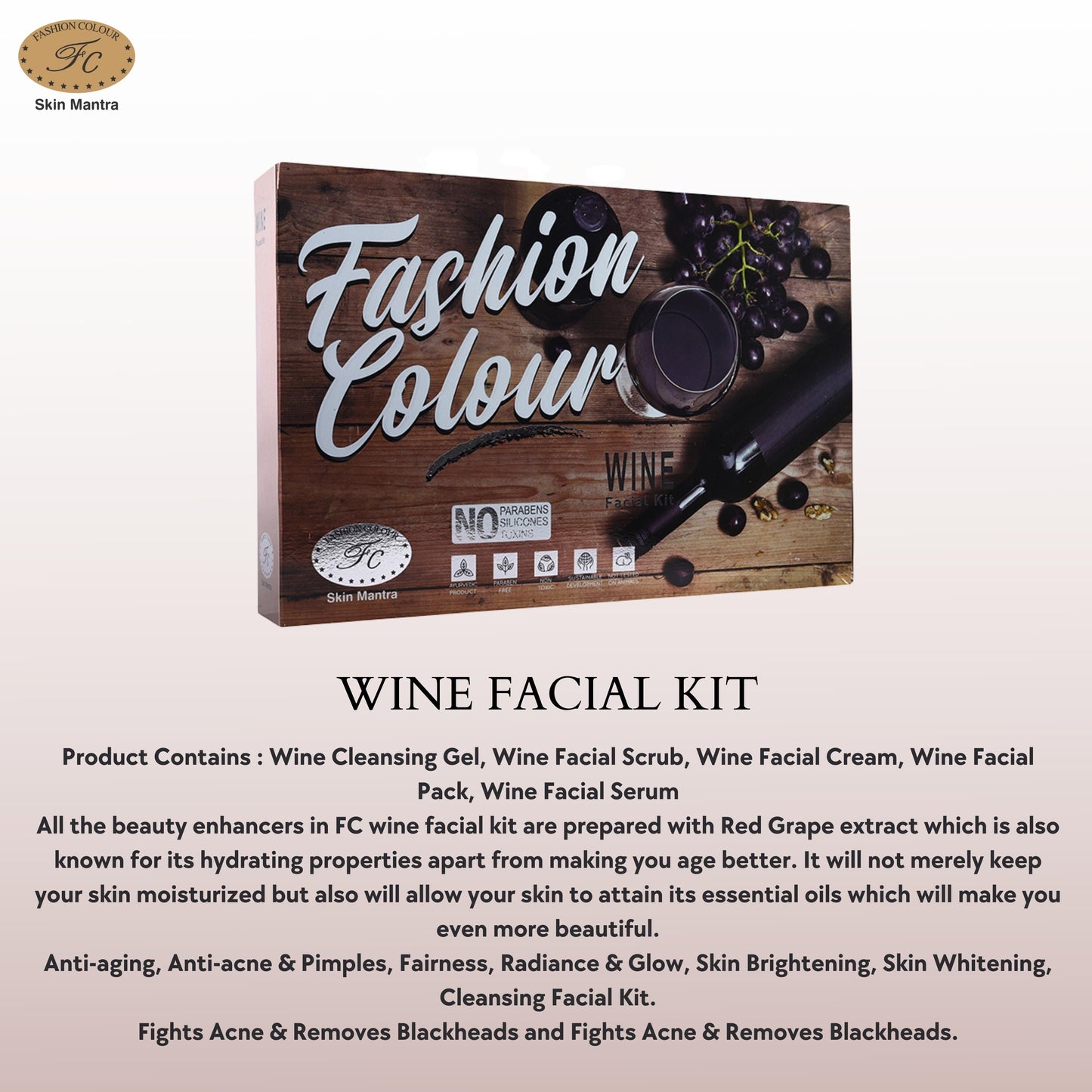 Fashion Colour Wine Facial Kit